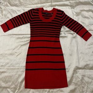 Dereck heart Red and black striped woman dress